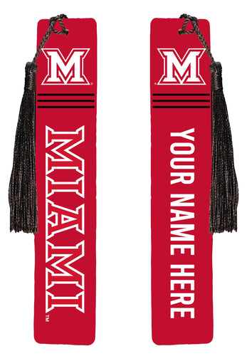 Miami University of Ohio Personalized Wooden Bookmark with Tassel – Officially Licensed Collegiate Product Single