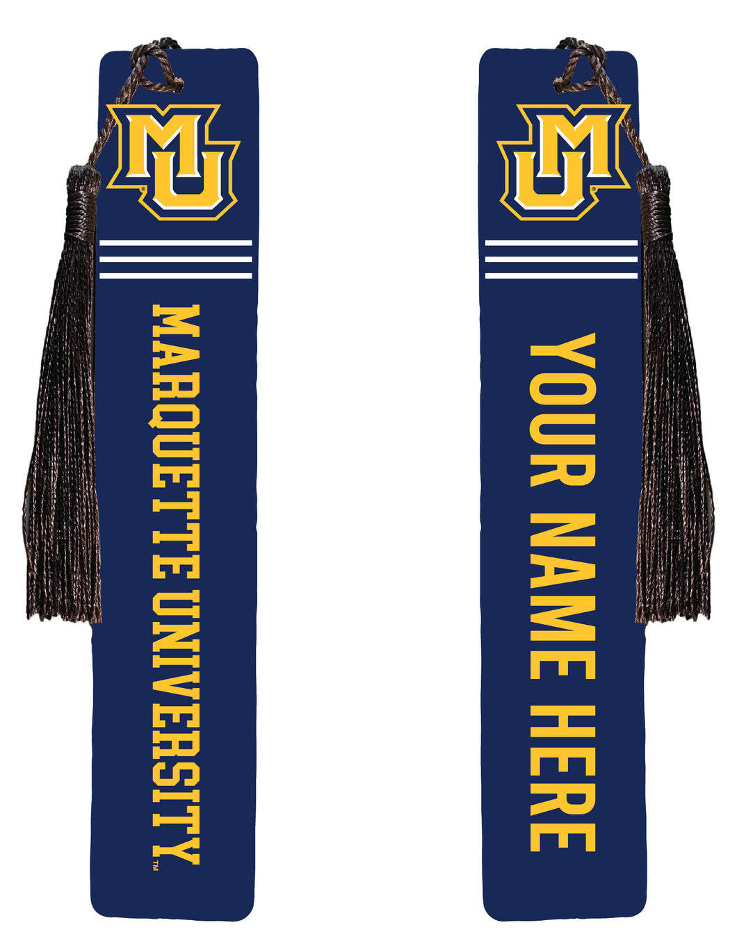 Marquette Golden Eagles Personalized Wooden Bookmark with Tassel – Officially Licensed Collegiate Product 4-Pack