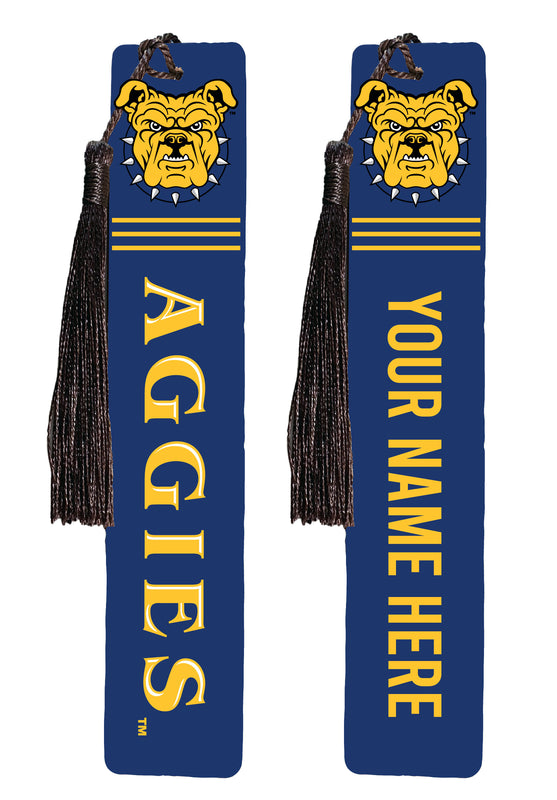 North Carolina A&T State Aggies Personalized Wooden Bookmark with Tassel – Officially Licensed Collegiate Product 4-Pack