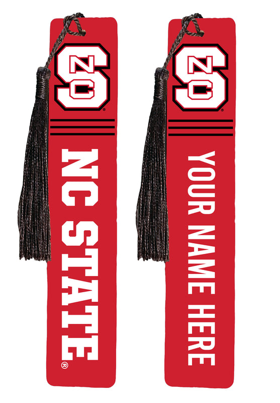 NC State Wolfpack Personalized Wooden Bookmark with Tassel – Officially Licensed Collegiate Product Full Color