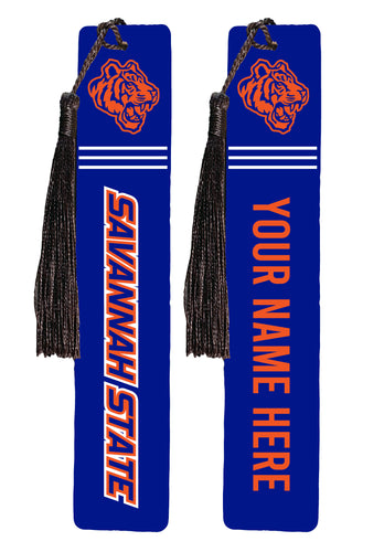 Savannah State University Personalized Wooden Bookmark with Tassel – Officially Licensed Collegiate Product 2-Pack