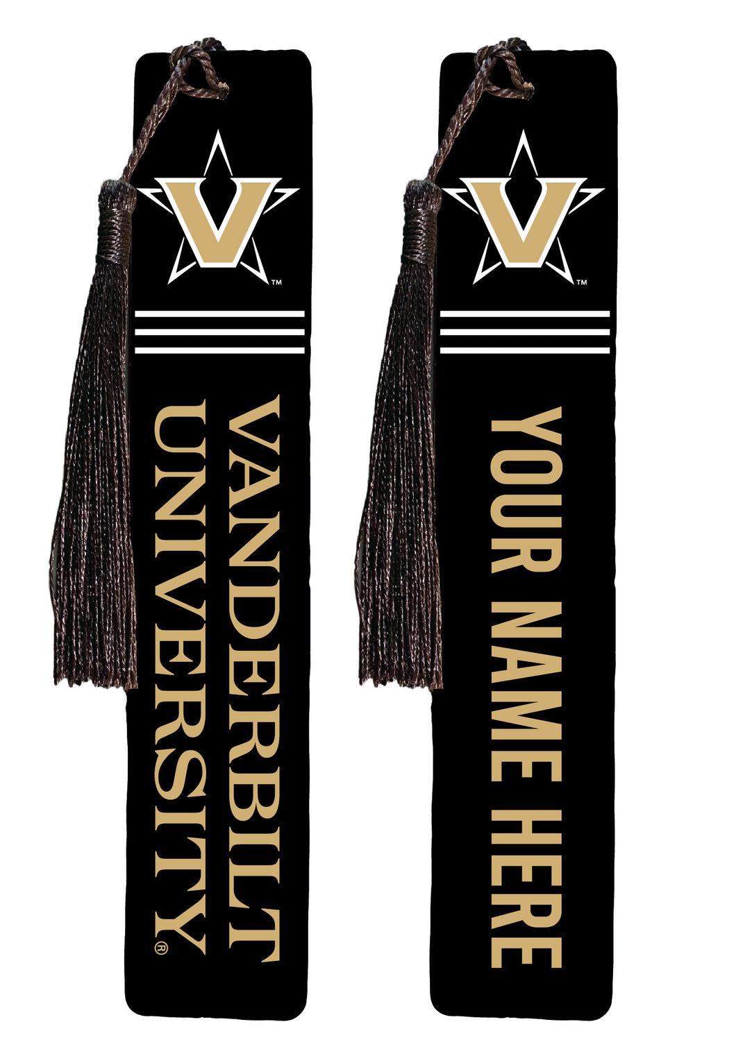Vanderbilt University Personalized Wooden Bookmark with Tassel – Officially Licensed Collegiate Product Single