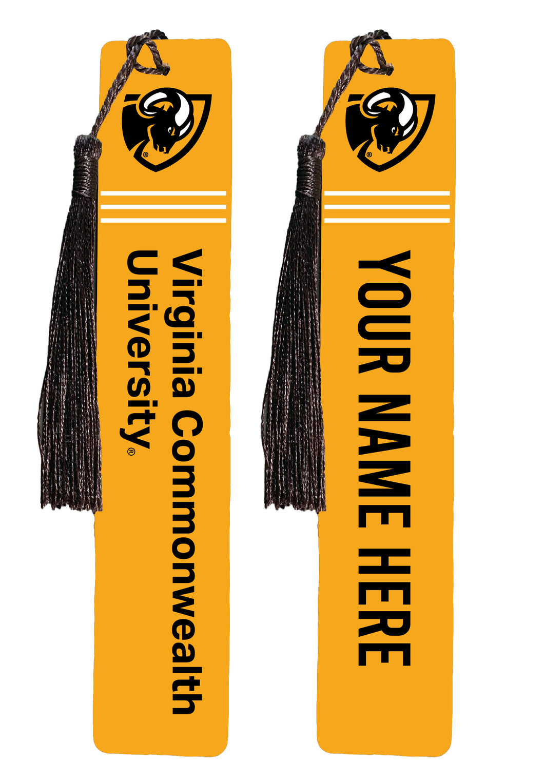 Virginia Commonwealth Personalized Wooden Bookmark with Tassel – Officially Licensed Collegiate Product 2-Pack