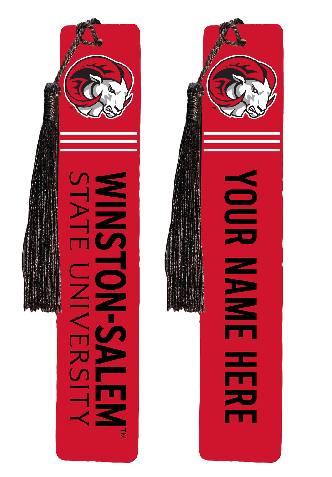 Winston-Salem State Personalized Wooden Bookmark with Tassel – Officially Licensed Collegiate Product 2-Pack