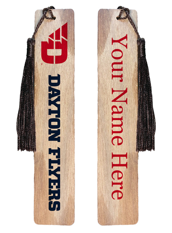 Dayton Flyers Personalized Wooden Bookmark with Tassel – Officially Licensed Collegiate Product Wood Background