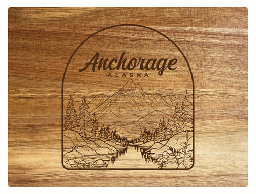 Anchorage Alaska Souvenir Wooden Cutting Board 8 x 6 
