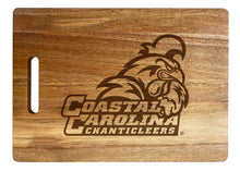 Load image into Gallery viewer, Coastal Carolina University Classic Acacia Wood Cutting Board - Small Corner Logo
