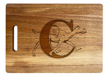 Load image into Gallery viewer, Campbell University Fighting Camels Classic Acacia Wood Cutting Board - Small Corner Logo
