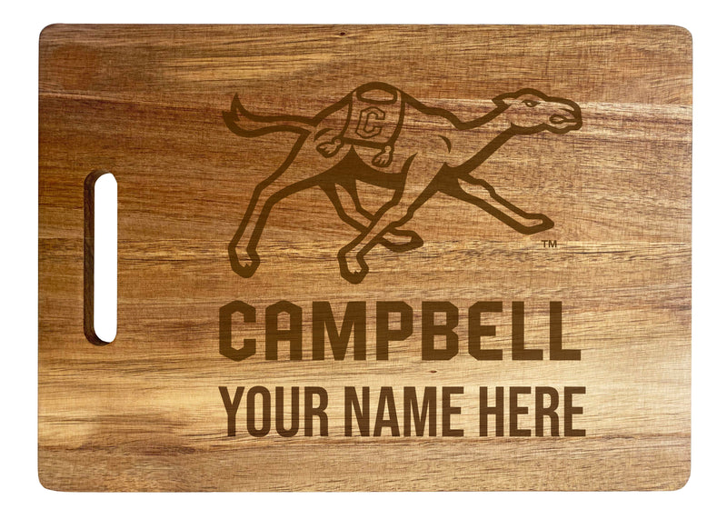 Campbell University Fighting Camels Customizable Engraved Wooden Cutting Board 10" x 14" Acacia Wood Officially Licensed Collegiate Product
