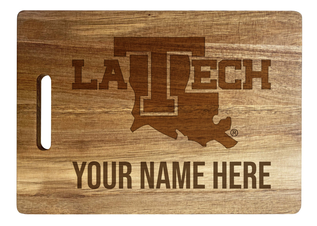 Louisiana Tech Bulldogs Customizable Engraved Wooden Cutting Board 10