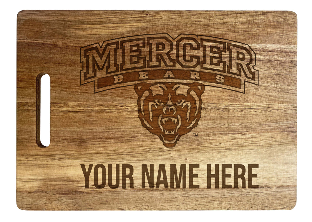 Mercer University Customizable Engraved Wooden Cutting Board 10