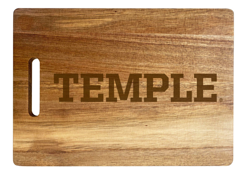 Temple University Engraved Wooden Cutting Board 10" x 14" Acacia Wood - Large Engraving Officially Licensed Collegiate Product