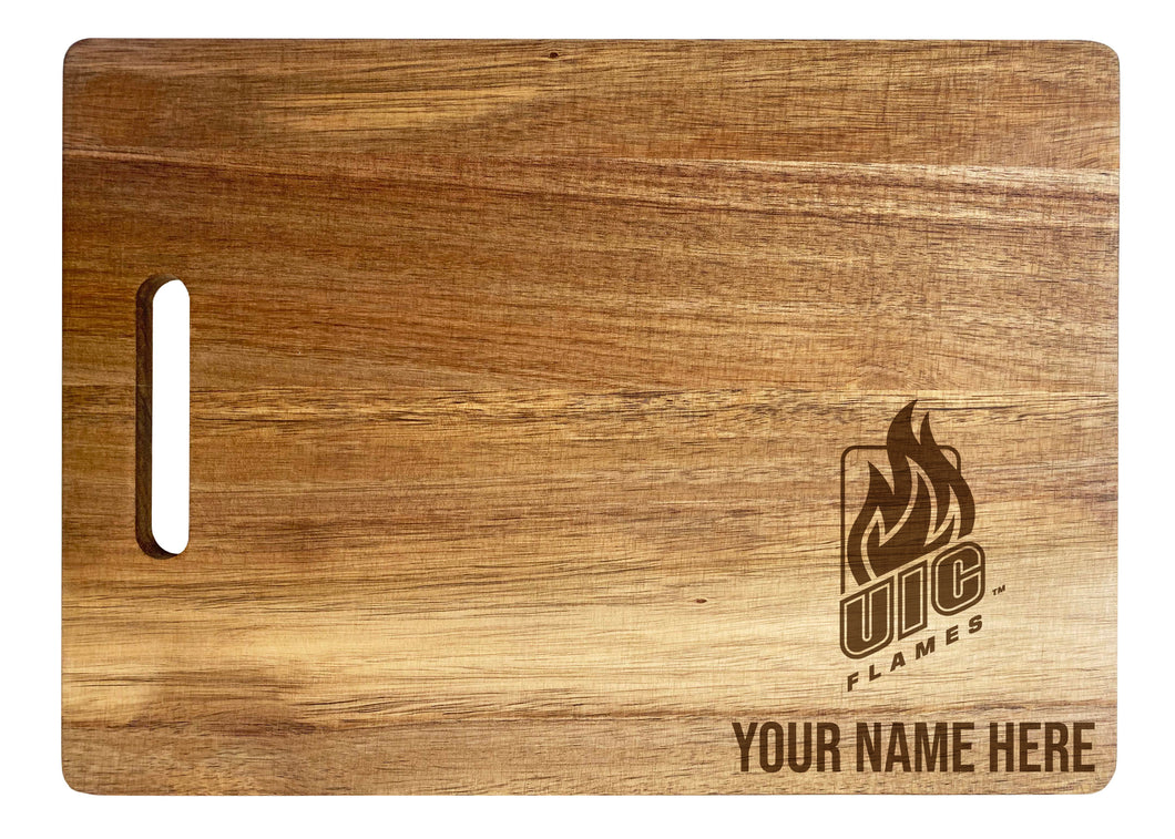 University of Illinois at Chicago Customizable Engraved Wooden Cutting Board 10
