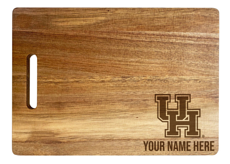 University of Houston Customizable Engraved Wooden Cutting Board 10" x 14" Acacia Wood Officially Licensed Collegiate Product Small Engraving