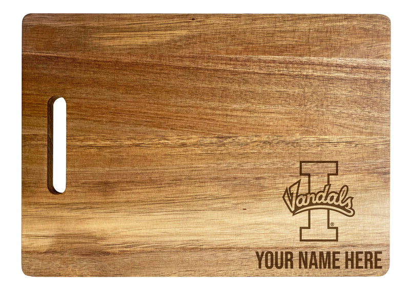 Idaho Vandals Customizable Engraved Wooden Cutting Board 10" x 14" Acacia Wood Officially Licensed Collegiate Product Small Engraving