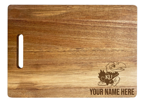 Kansas Jayhawks Customizable Engraved Wooden Cutting Board 10