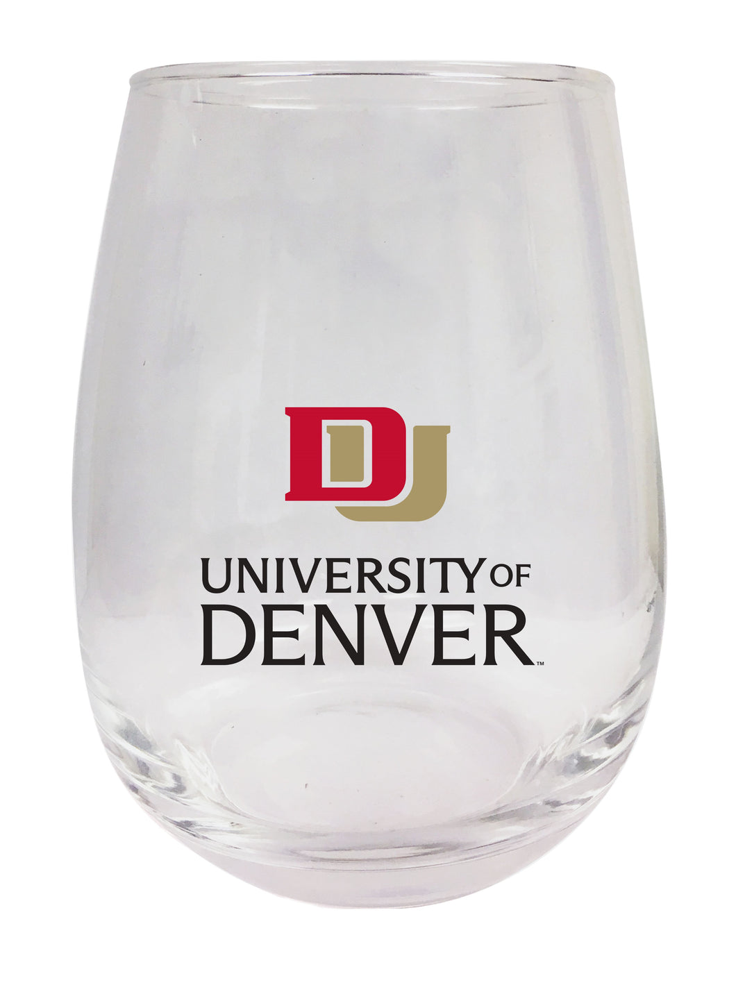 University of Denver Pioneers 15 oz Stemless Wine Glass