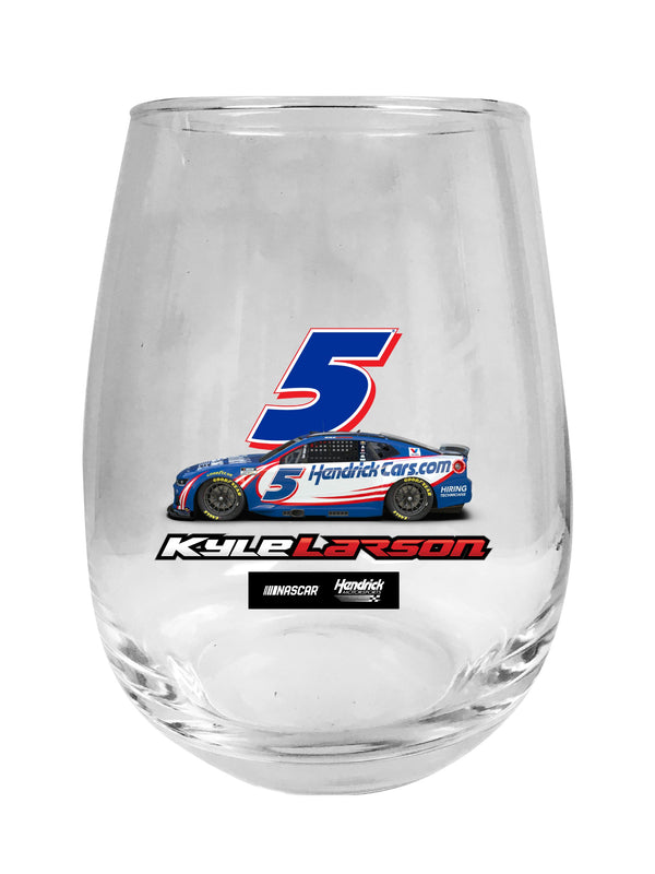 Kyle Larson - Hendrick Cars.com #5 Nascar Offic. Licensed 15 oz Stemless Wine Glass