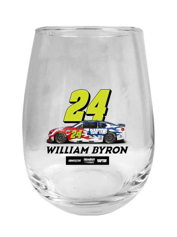 William Byron #24 Nascar Offic. Licensed 15 oz Stemless Wine Glass