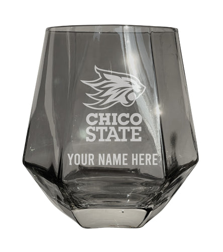 California State University, Chico Customizable Stemless Diamond Wine Glass Engraved 10 oz Officially Licensed Collegiate Product Single Unit