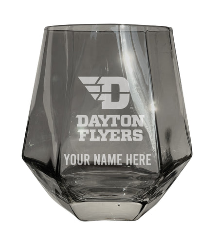 Dayton Flyers Customizable Stemless Diamond Wine Glass Engraved 10 oz Officially Licensed Collegiate Product 2-Pack