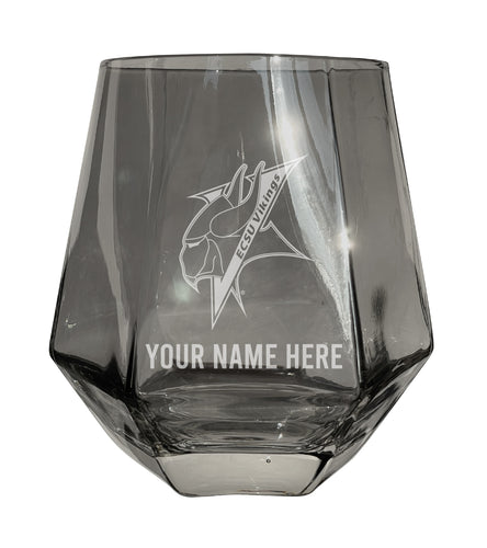 Elizabeth City State University Customizable Stemless Diamond Wine Glass Engraved 10 oz Officially Licensed Collegiate Product 2-Pack
