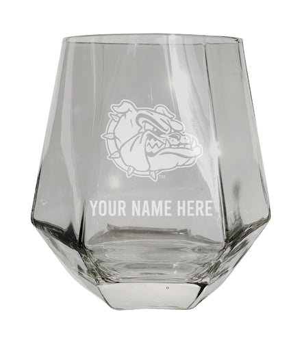 Gonzaga Bulldogs Customizable Stemless Diamond Wine Glass Engraved 10 oz Officially Licensed Collegiate Product Single Unit