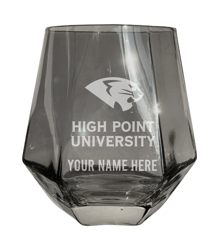 High Point University Customizable Stemless Diamond Wine Glass Engraved 10 oz Officially Licensed Collegiate Product 2-Pack