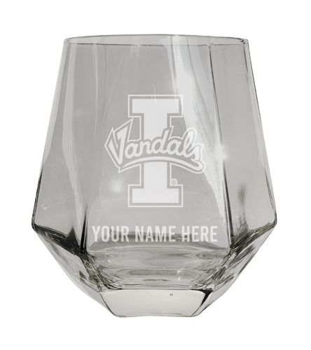 Idaho Vandals Customizable Stemless Diamond Wine Glass Engraved 10 oz Officially Licensed Collegiate Product 2-Pack