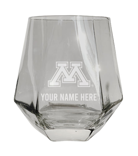 Minnesota Gophers Customizable Stemless Diamond Wine Glass Engraved 10 oz Officially Licensed Collegiate Product 2-Pack