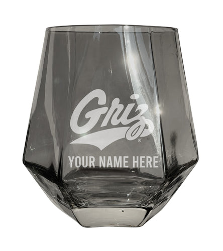 Montana University Customizable Stemless Diamond Wine Glass Engraved 10 oz Officially Licensed Collegiate Product 2-Pack