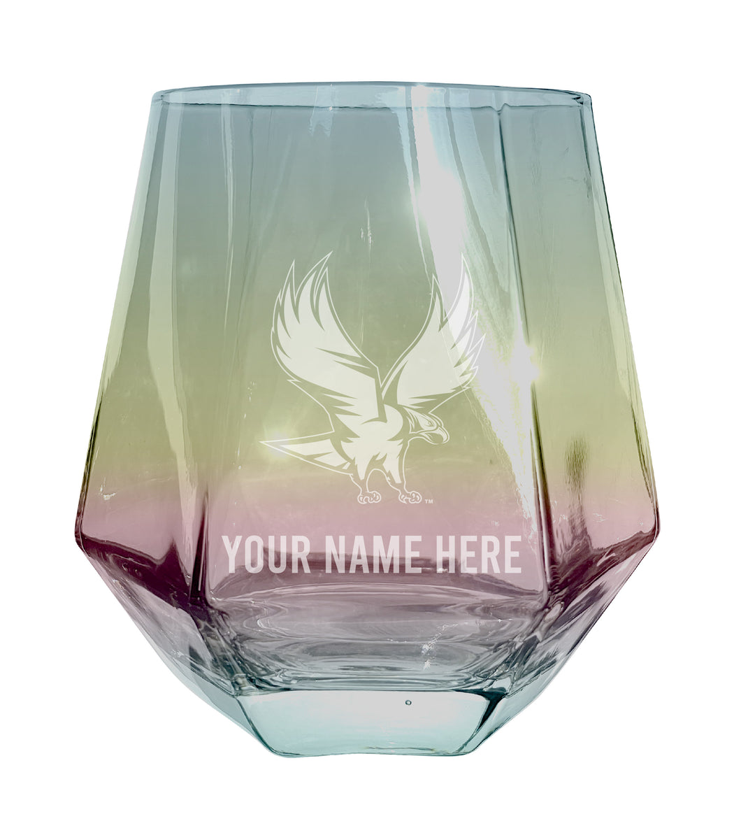 North Carolina Central Eagles Customizable Stemless Diamond Wine Glass Engraved 10 oz Officially Licensed Collegiate Product Single Unit