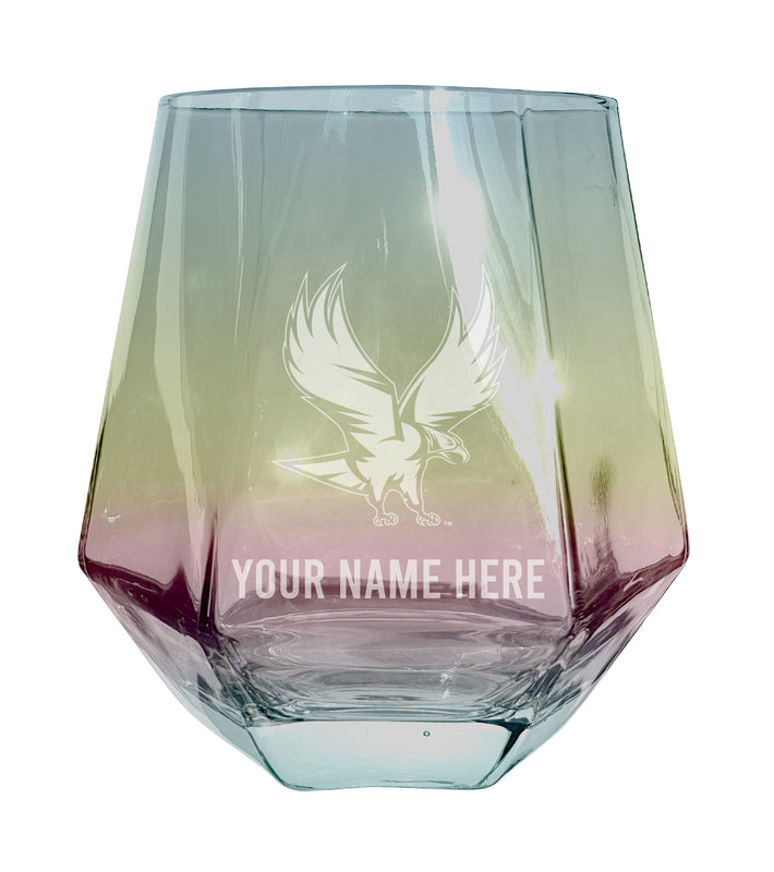 North Carolina Central Eagles Customizable Stemless Diamond Wine Glass Engraved 10 oz Officially Licensed Collegiate Product Single Unit
