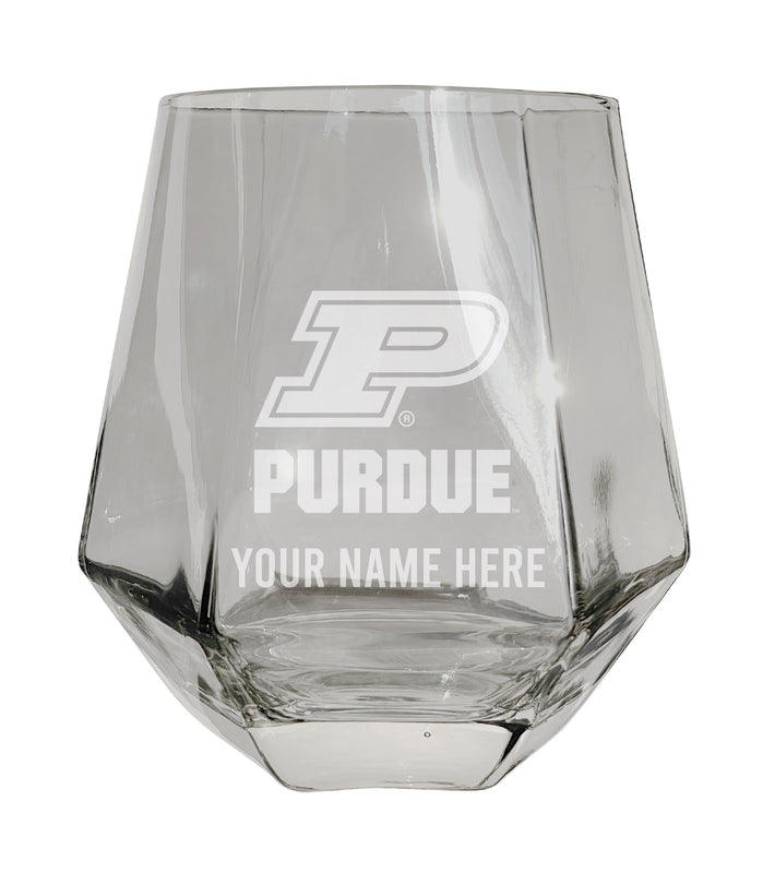 Purdue Boilermakers Customizable Stemless Diamond Wine Glass Engraved 10 oz Officially Licensed Collegiate Product Single Unit