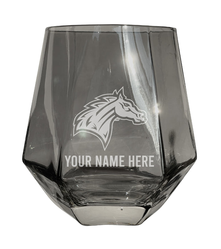 Rider University Broncs Customizable Stemless Diamond Wine Glass Engraved 10 oz Officially Licensed Collegiate Product Single Unit
