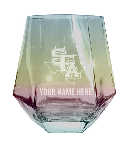 Stephen F. Austin State University Customizable Stemless Diamond Wine Glass Engraved 10 oz Officially Licensed Collegiate Product 2-Pack