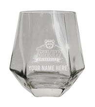 Load image into Gallery viewer, Shaw University Bears Customizable Stemless Diamond Wine Glass Engraved 10 oz Officially Licensed Collegiate Product Single Unit
