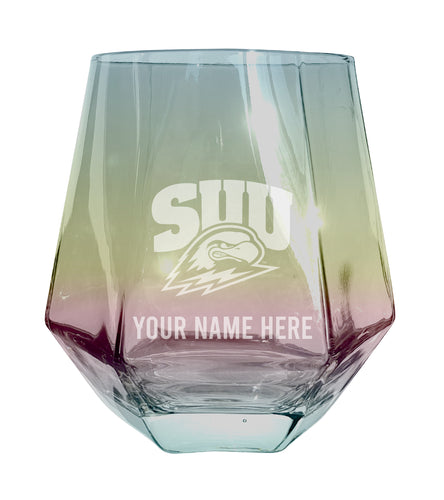 Southern Utah University Customizable Stemless Diamond Wine Glass Engraved 10 oz Officially Licensed Collegiate Product 2-Pack