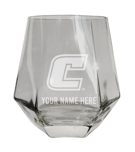 University of Tennessee at Chattanooga Customizable Stemless Diamond Wine Glass Engraved 10 oz Officially Licensed Collegiate Product Single Unit