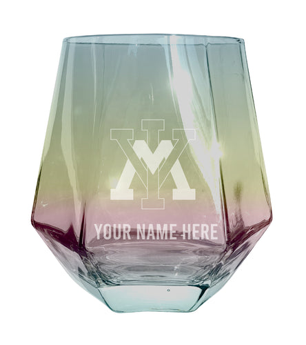 VMI Keydets Customizable Stemless Diamond Wine Glass Engraved 10 oz Officially Licensed Collegiate Product Single Unit