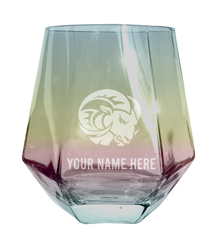 Winston-Salem State Customizable Stemless Diamond Wine Glass Engraved 10 oz Officially Licensed Collegiate Product 2-Pack
