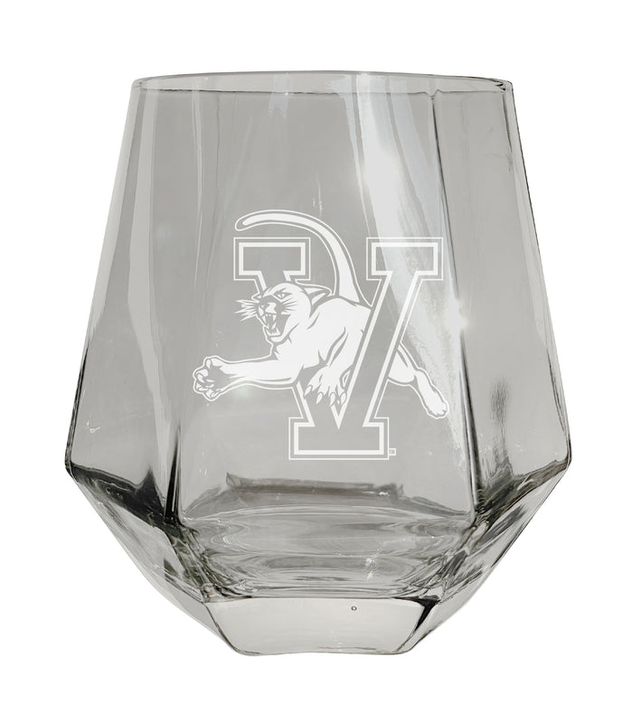 Vermont Catamounts Etched Diamond Cut Stemless 10 ounce Wine Glass
