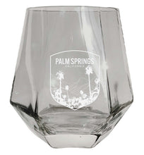 Load image into Gallery viewer, Palm Springs California Souvenir Stemless Diamond Wine Glass Engraved 10 oz
