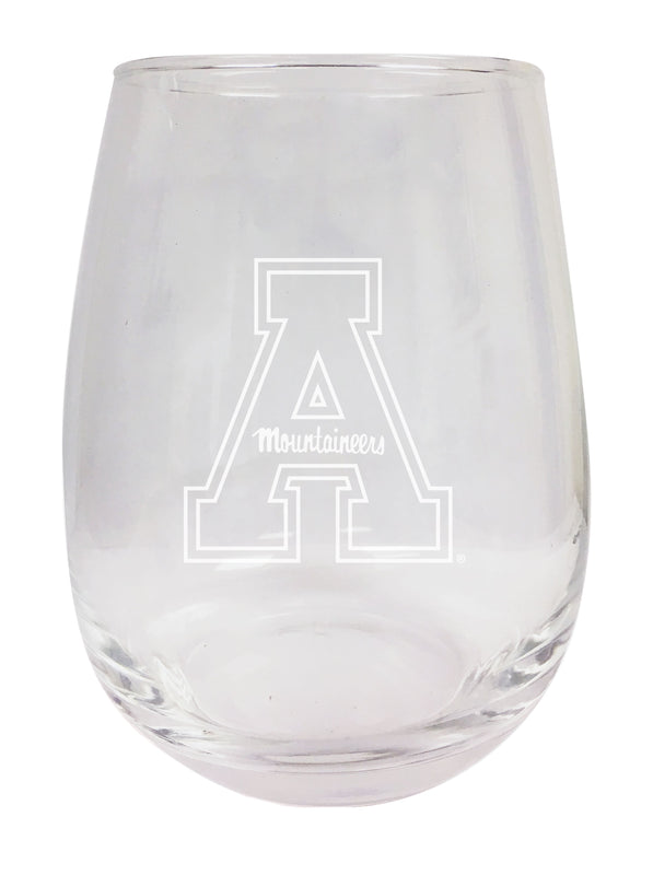 Appalachian State NCAA 15 oz Laser-Engraved Stemless Wine Glass - Perfect for Alumni & Fans