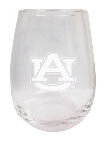 Auburn Tigers NCAA 15 oz Laser-Engraved Stemless Wine Glass - Perfect for Alumni & Fans