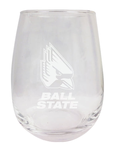 Ball State University NCAA 15 oz Laser-Engraved Stemless Wine Glass - Perfect for Alumni & Fans