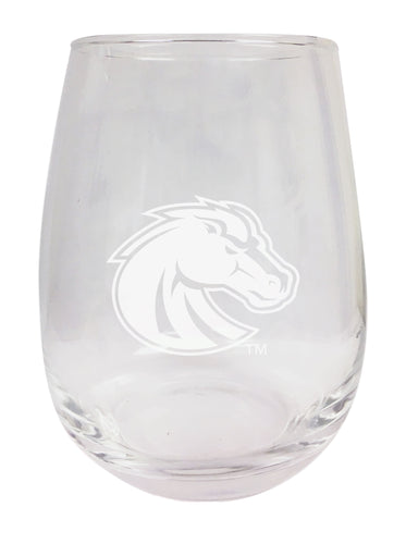Boise State Broncos NCAA 15 oz Laser-Engraved Stemless Wine Glass - Perfect for Alumni & Fans