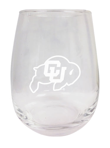Colorado Buffaloes NCAA 15 oz Laser-Engraved Stemless Wine Glass - Perfect for Alumni & Fans