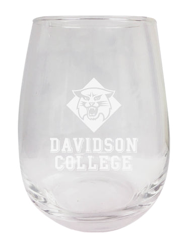 Davidson College NCAA 15 oz Laser-Engraved Stemless Wine Glass - Perfect for Alumni & Fans