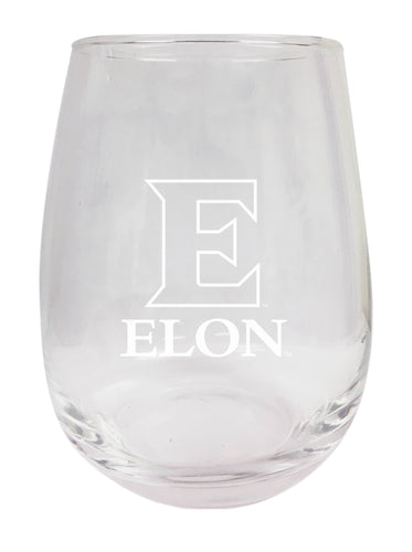 Elon University NCAA 15 oz Laser-Engraved Stemless Wine Glass - Perfect for Alumni & Fans
